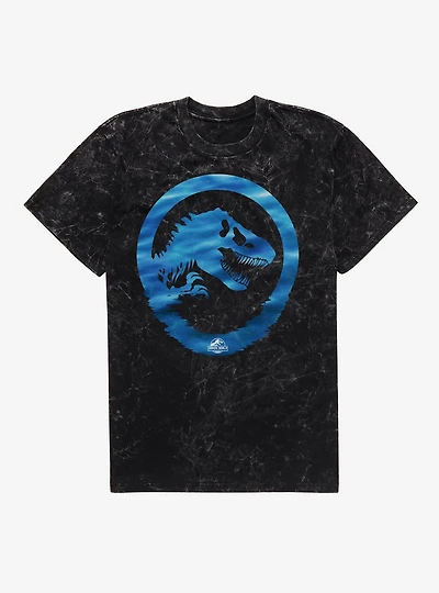 Jurassick World Rebirth Aqua Logo Mineral Wash T-Shirt