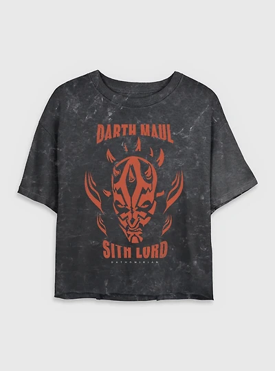 Star Wars Dathomirian Maul Mineral Wash Womens Crop T-Shirt