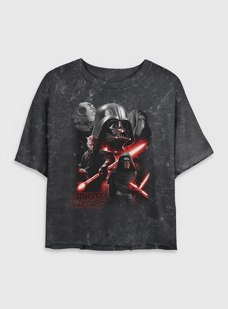 Star Wars Poster Style Mineral Wash Womens Crop T-Shirt