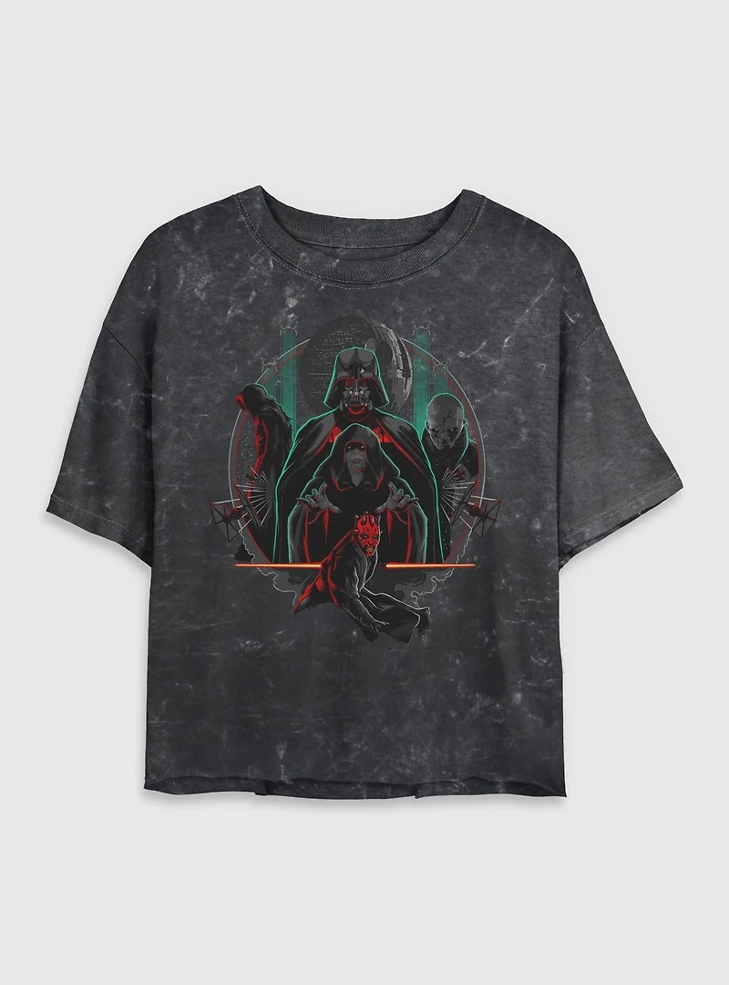 Star Wars Lords Of The Sith Mineral Wash Womens Crop T-Shirt
