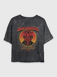 Star Wars Always Remember Darth Maul Mineral Wash Womens Crop T-Shirt