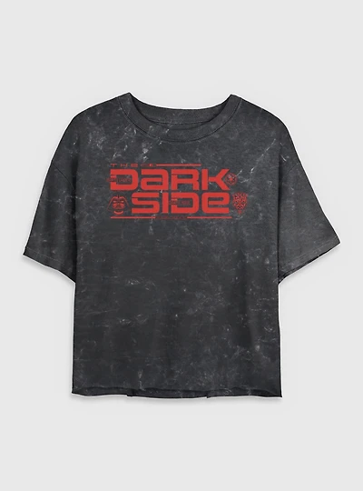 Star Wars The Dark Side Logo Mineral Wash Womens Crop T-Shirt