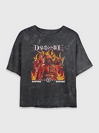 Star Wars Dark Side Empire Group Mineral Wash Womens Crop T-Shirt