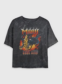 Star Wars Darth Maul Sith Flames Mineral Wash Womens Crop T-Shirt