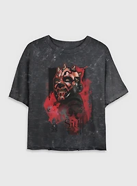 Star Wars Sith Maul Mineral Wash Womens Crop T-Shirt