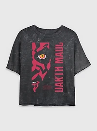 Star Wars Darth Maul Profile Mineral Wash Womens Crop T-Shirt