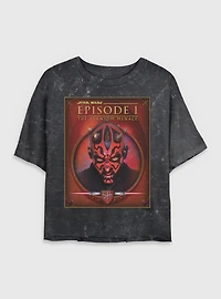 Star Wars Darth Maul Episode 1 Poster Mineral Wash Womens Crop T-Shirt