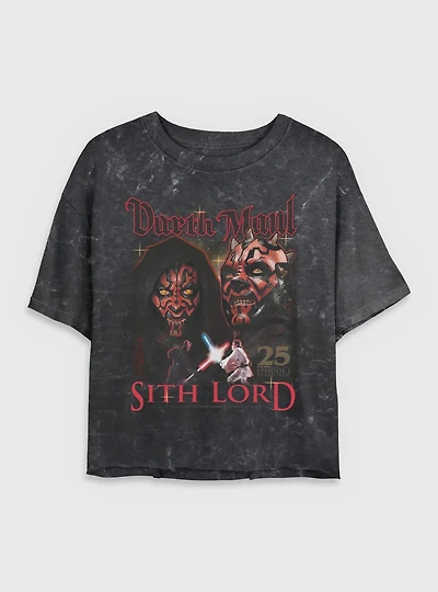 Star Wars Darth Maul Sith Lord Mineral Wash Womens Crop T-Shirt