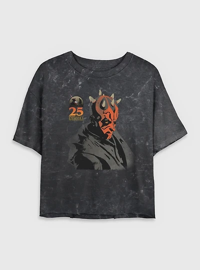 Star Wars Sith Darth Maul Mineral Wash Womens Crop T-Shirt
