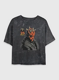 Star Wars Sith Darth Maul Mineral Wash Womens Crop T-Shirt