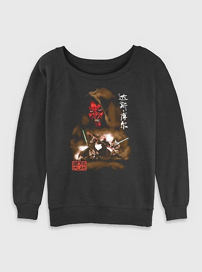 Star Wars Maul Battle Womens Slouchy Sweatshirt