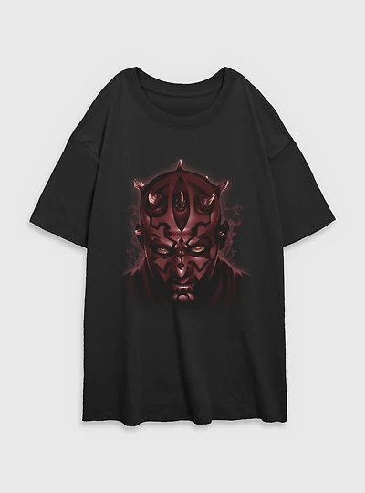 Star Wars Darth Maul Fight Womens Oversized T-Shirt