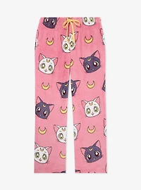 Sailor Moon Luna & Artemis Allover Print Plush Plus Sleep Pants - BoxLunch Exclusive