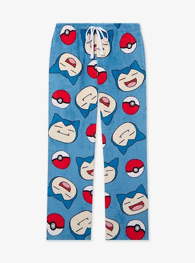 Pokémon Snorlax & Poké Balls Allover Print Plush Plus Sleep Pants - BoxLunch Exclusive