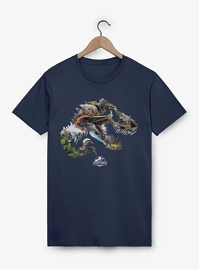 Jurassic World Rebirth Dinosaur Collage Logo T-Shirt
