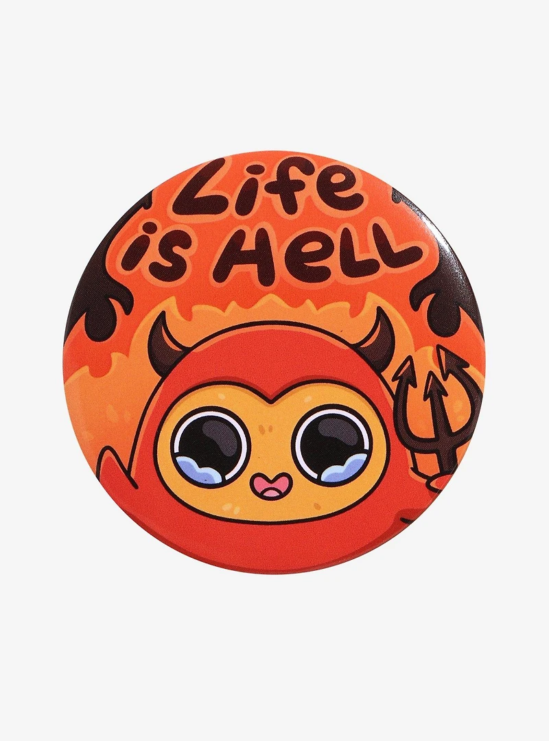 Sad Chicken Nuggets Life Is Hell Circle Button Pin