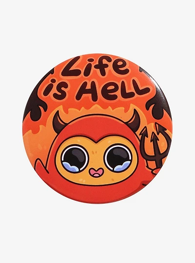 Sad Chicken Nuggets Life Is Hell Circle Button Pin