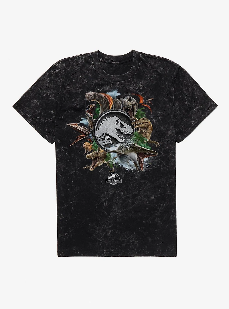 Jurassick World Rebirth Dinosaurs Mineral Wash T-Shirt