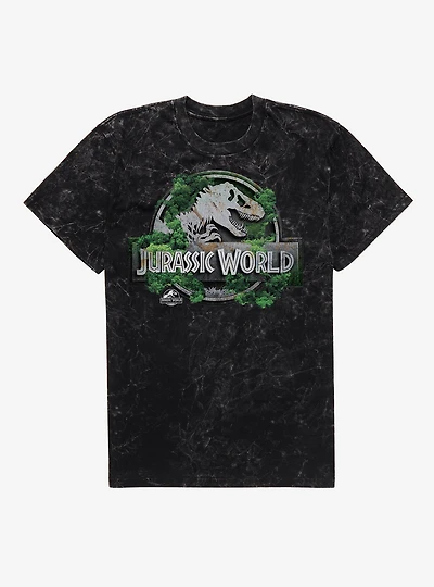 Jurassick World Rebirth Jungle Logo Mineral Wash T-Shirt