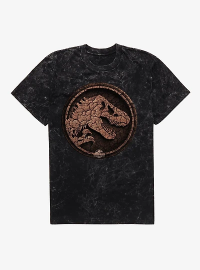 Jurassick World Rebirth Land Logo Mineral Wash T-Shirt