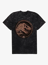 Jurassick World Rebirth Land Logo Mineral Wash T-Shirt