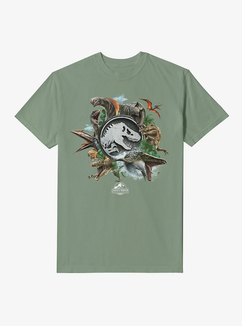 Jurassick World Rebirth Dinosaurs Garment-Dyed T-Shirt