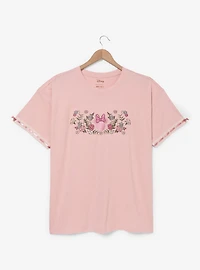 Disney Minnie Mouse Floral Lace Women's Plus T-Shirt — BoxLunch Exclusive