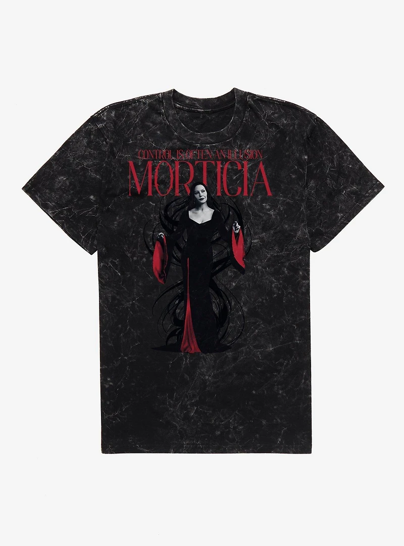 Wednesday Morticia Control Illusion Mineral Wash T-Shirt