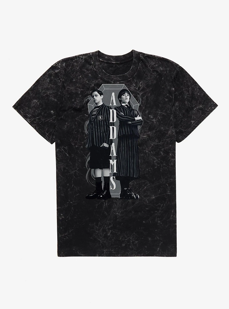 Wednesday Addams Siblings Mineral Wash T-Shirt