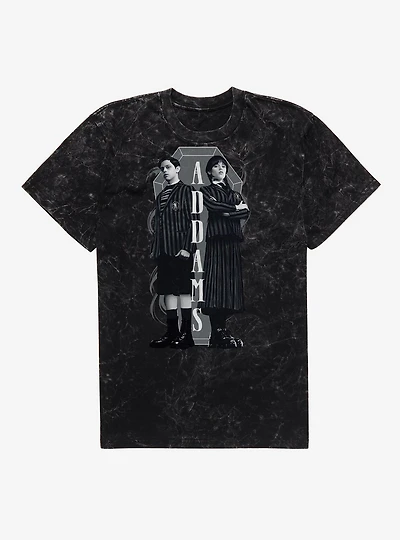 Wednesday Addams Siblings Mineral Wash T-Shirt