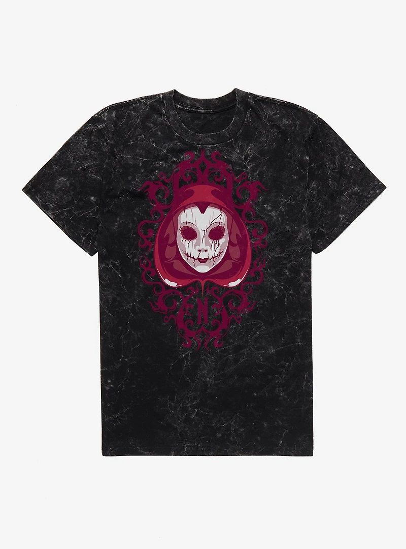 Wednesday Nevermore Mask Mineral Wash T-Shirt