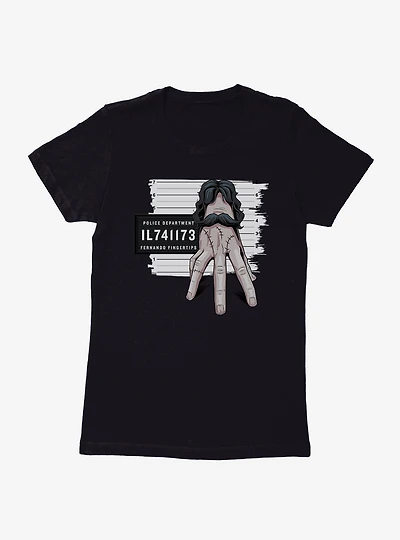 Wednesday Fernando Fingertips Mug Shot Womens T-Shirt