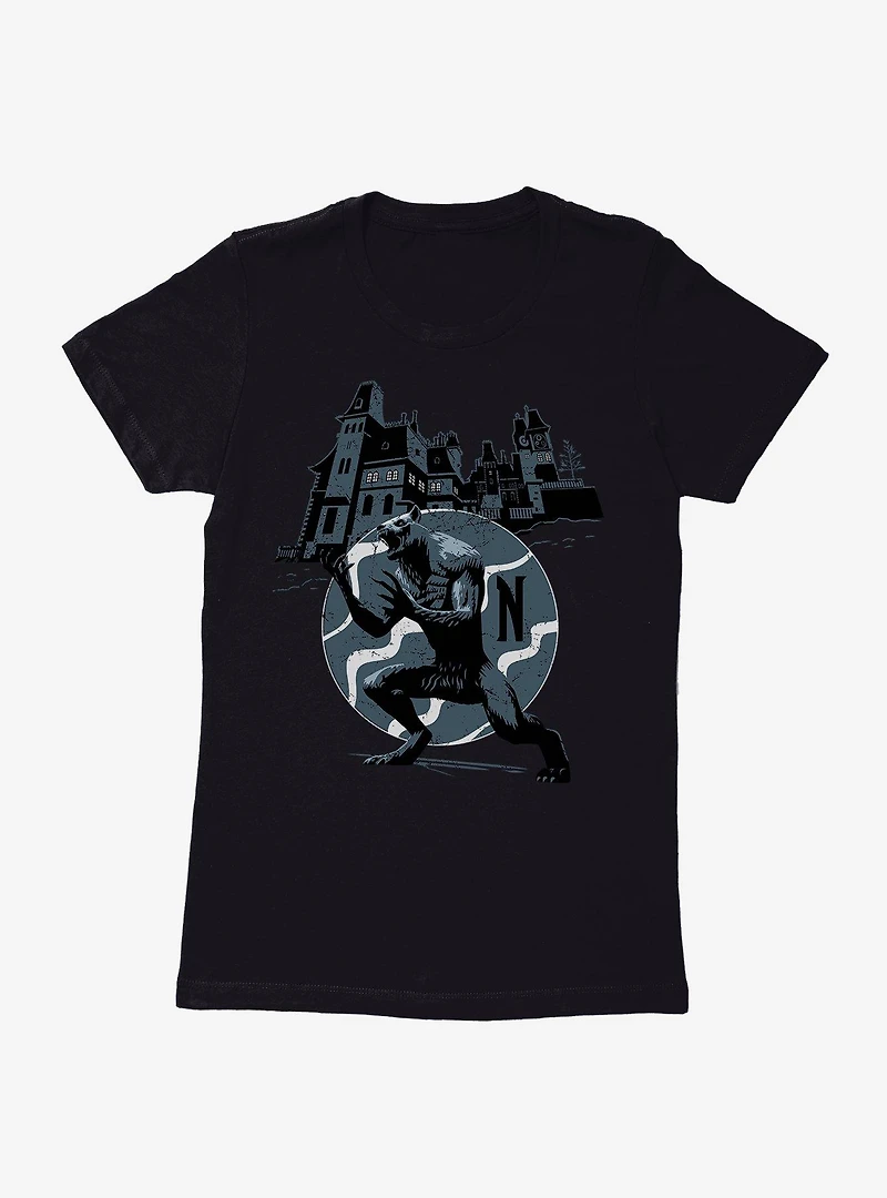 Wednesday Nevermore Werewolf Womens T-Shirt
