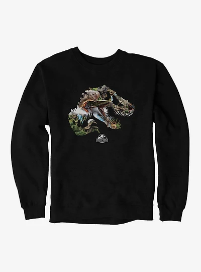 Jurassick World Rebirth Dinosaur Collage Logo Sweatshirt
