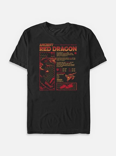 Dungeons & Dragons Red Dragon Stats Big Tall T-Shirt