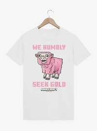A Minecraft Movie Pink Sheep Seek Gold T-Shirt