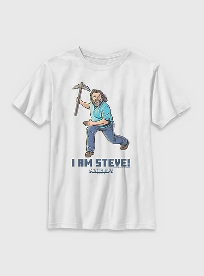 A Minecraft Movie I Am Steve Youth T-Shirt