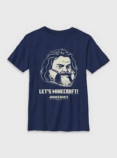 A Minecraft Movie Face Of Steve Youth T-Shirt