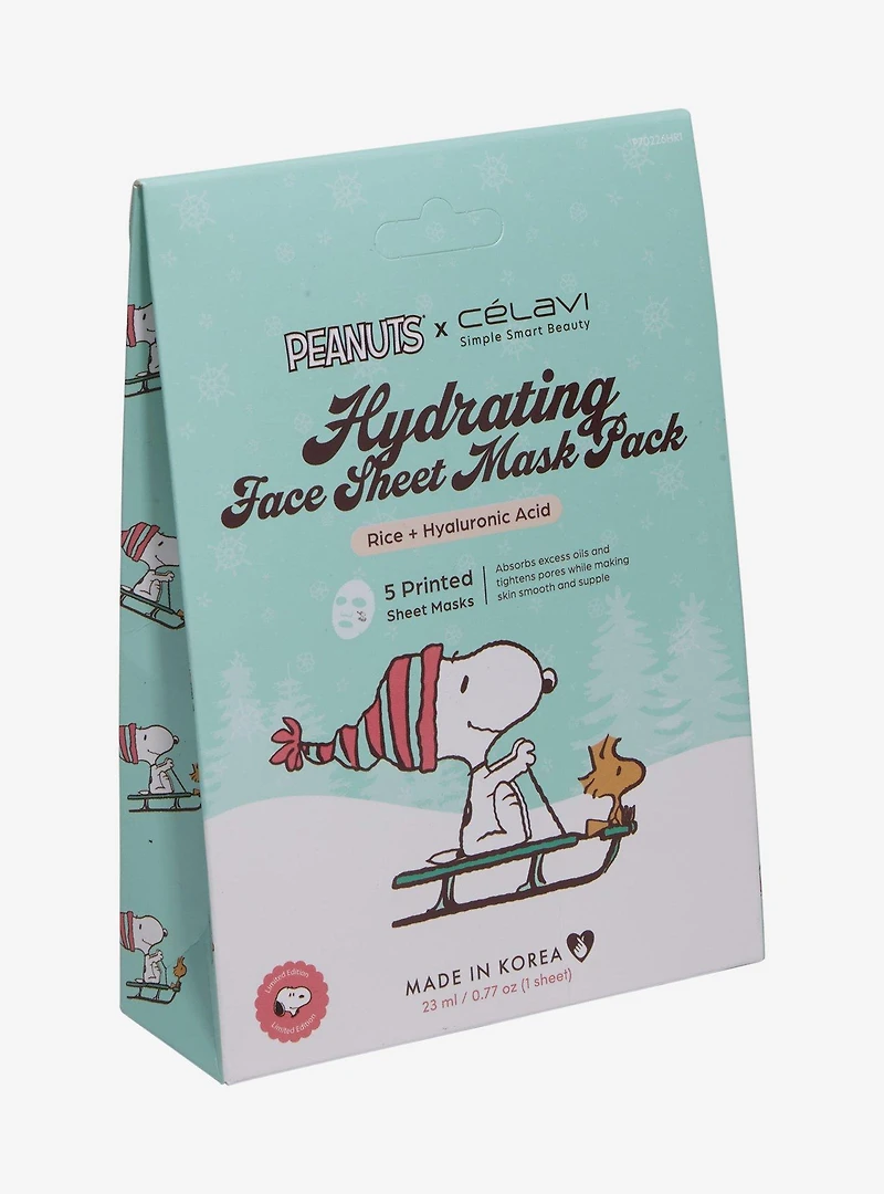 Célavi x Peanuts Hydrating Face Sheet Mask Pack