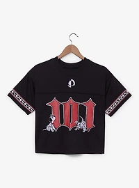 Disney 101 Dalmatians Cruella De Vil Women's Plus Cropped Football Jersey - BoxLunch Exclusive