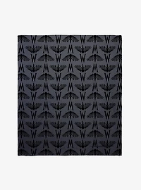 Wednesday Wing Skull Throw Blanket