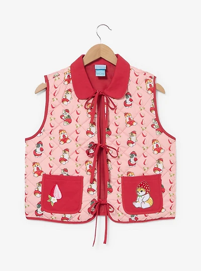 mofusand Strawberry Cats Women's Quilted Vest - BoxLunch Exclusive