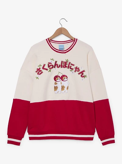 Mofusand Cherry Cats Panel Crewneck - BoxLunch Exclusive