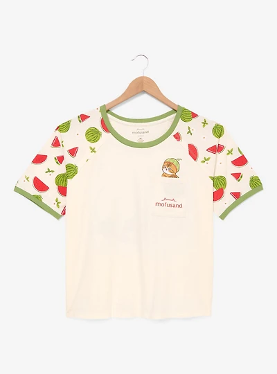 Mofusand Floral Fruit Cats Women's Plus Ringer T-Shirt - BoxLunch Exclusive