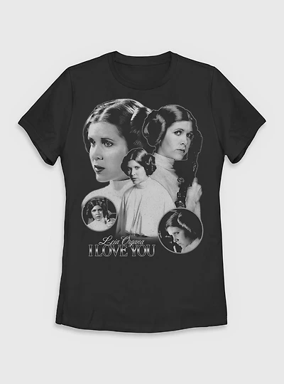 Star Wars Leia Organa I Love You Womens T-Shirt