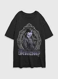 Wednesday Frame Portrait Womens Oversized T-Shirt BoxLunch Exclusive