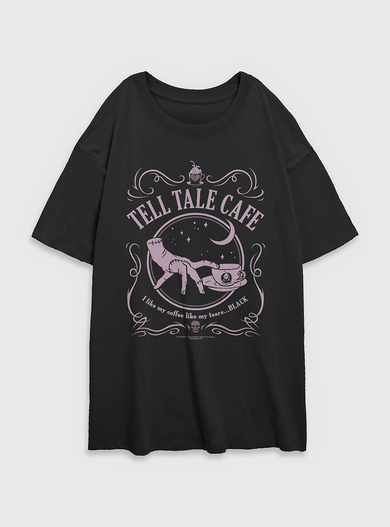 Wednesday Tell Tale Cafe Womens Oversized T-Shirt BoxLunch Exclusive