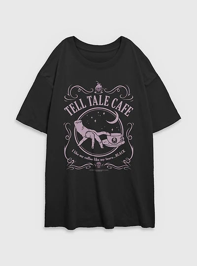Wednesday Tell Tale Cafe Womens Oversized T-Shirt BoxLunch Exclusive