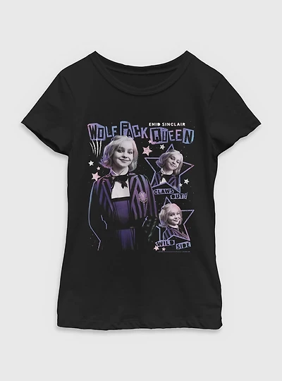 Wednesday Enid Wolf Pack Queen Youth Girls T-Shirt BoxLunch Exclusive