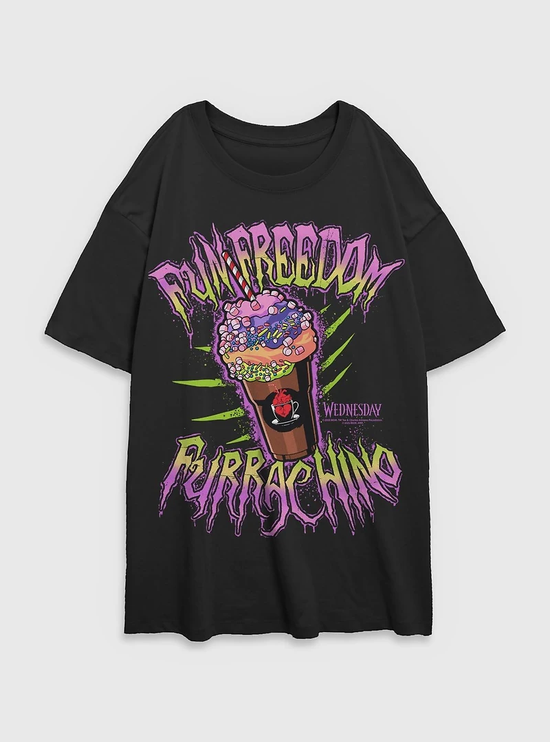 Wednesday Fun Freedom Furrachino Womens Oversized T-Shirt BoxLunch Exclusive
